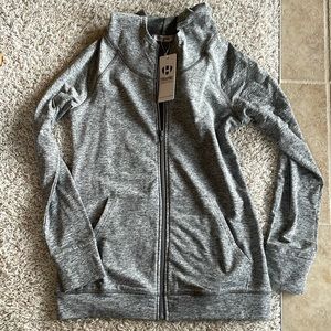 Grey hooded fleece lined jacket